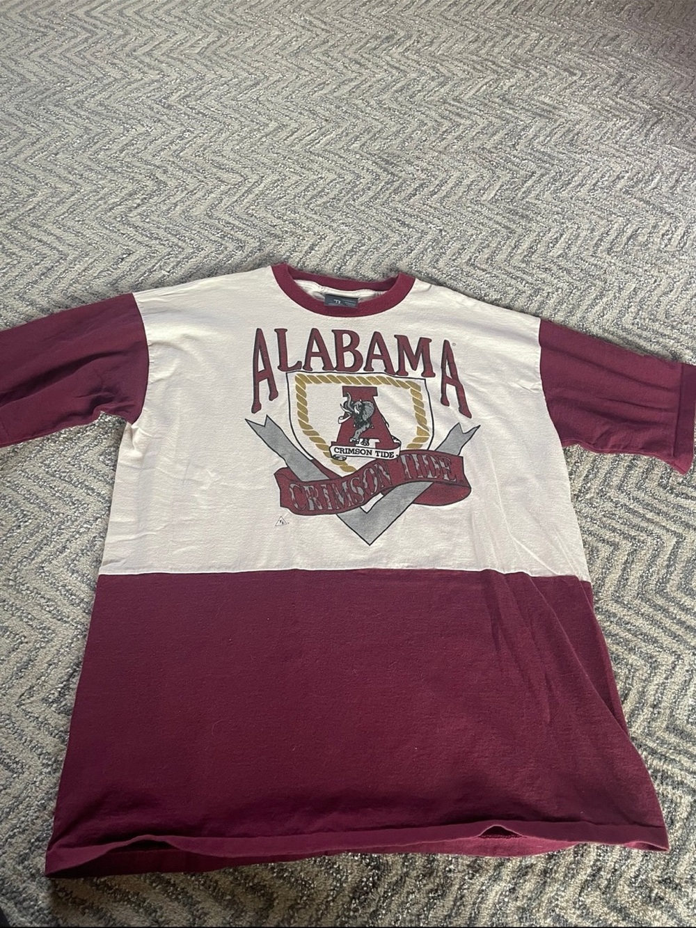 VTG Single Stitch Alabama Tee - White & Crimson XL